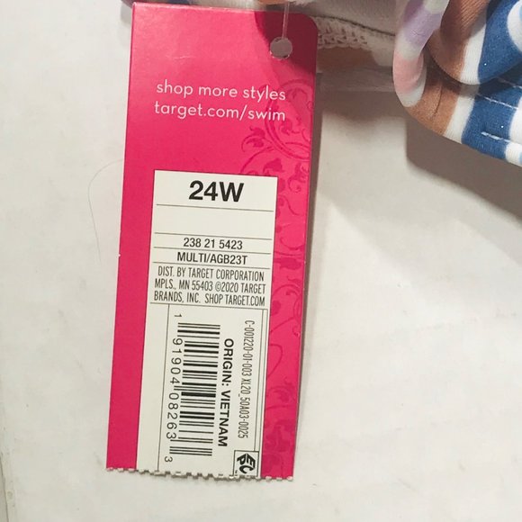 Xhilaration Women's Size 24W Metallic Thread Longline Bandeau Swim Top Striped - Picture 6 of 12